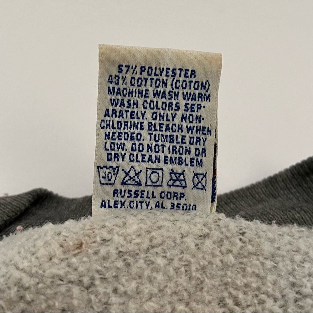 Russell Athletic Vintage Sweatshirt Solid Grey Gray Crew Neck Made in USA Men XL - Picture 7 of 8